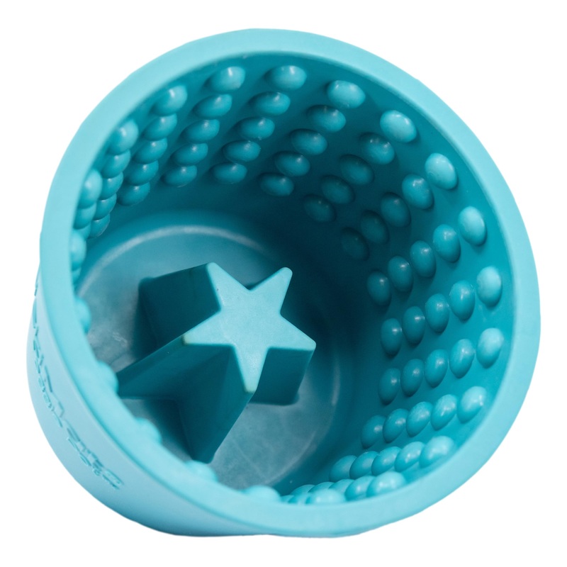 LICKIMAT Yoggie Pot  Distraction, Fun and Enrichment. Long Lasting Rubber Licking Treat Dispenser for All Dog Sizes and Slow Feeder for Small Dogs. The Newest LickiMat Turquoise
