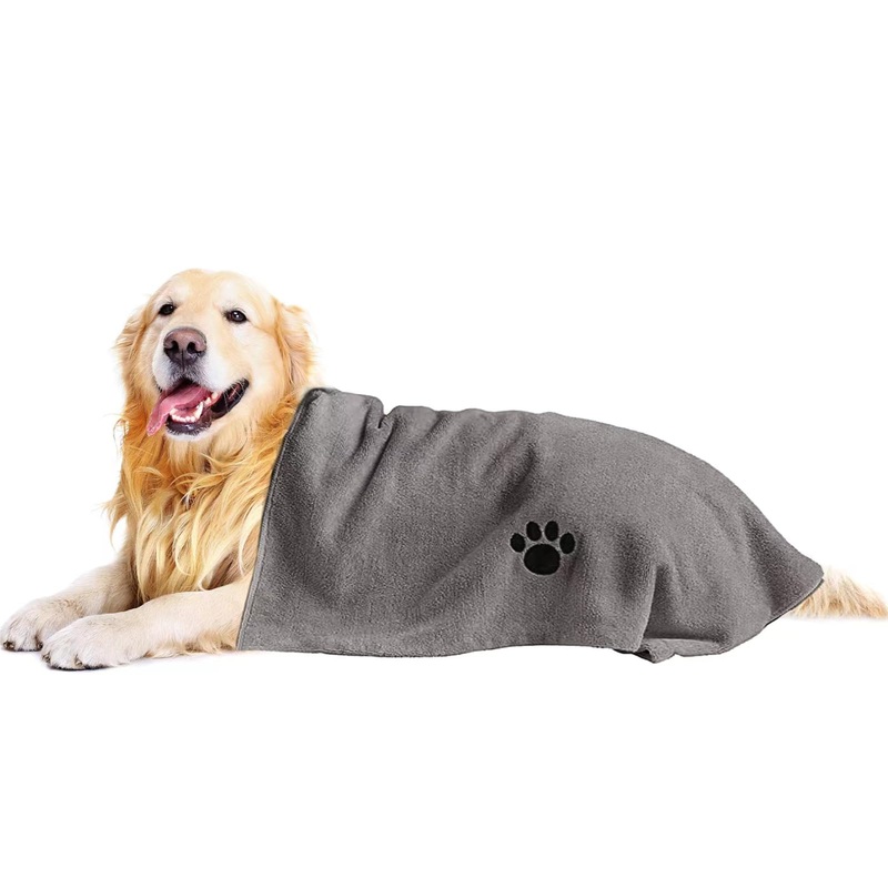 Microfiber Dog Towels for Drying Dogs, Super Absorbent and Soft Pet Grooming Towel, 40 Inch X 23.6 Inch, Perfect Dog Shower & Bath Supplies for Large, Medium or Small Dogs, Grey 40″X23.6″- 1pack