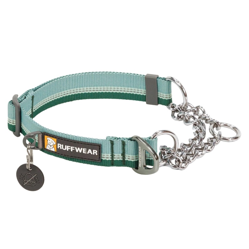 Ruffwear, Chain Reaction Dog Collar, Martingale Style for On-Leash Walking, River Rock Green, 14″-20″ 14″-20″