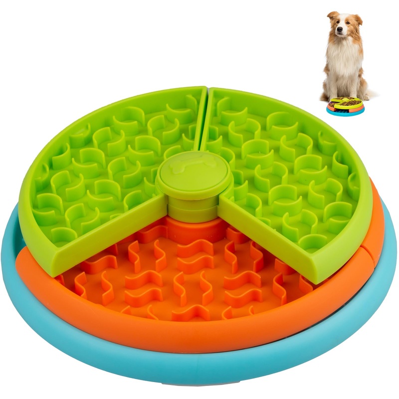 Slow Feeder Dog Bowl 3 Levels, Reduces Boredom and Anxiety Dog Food Puzzle Feeder, Non-Slip Interactive Dog Feeder, Suitable for Small/Medium/Larger Dogs Orange