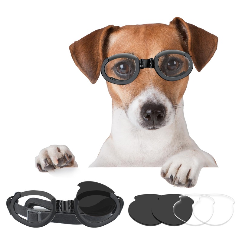 Dog Goggles with Replaceable Lens Eye Protection Dog Sunglasses for Medium to Large Breed for Outdoor Riding/Driving/Walking/Surgery Recovery