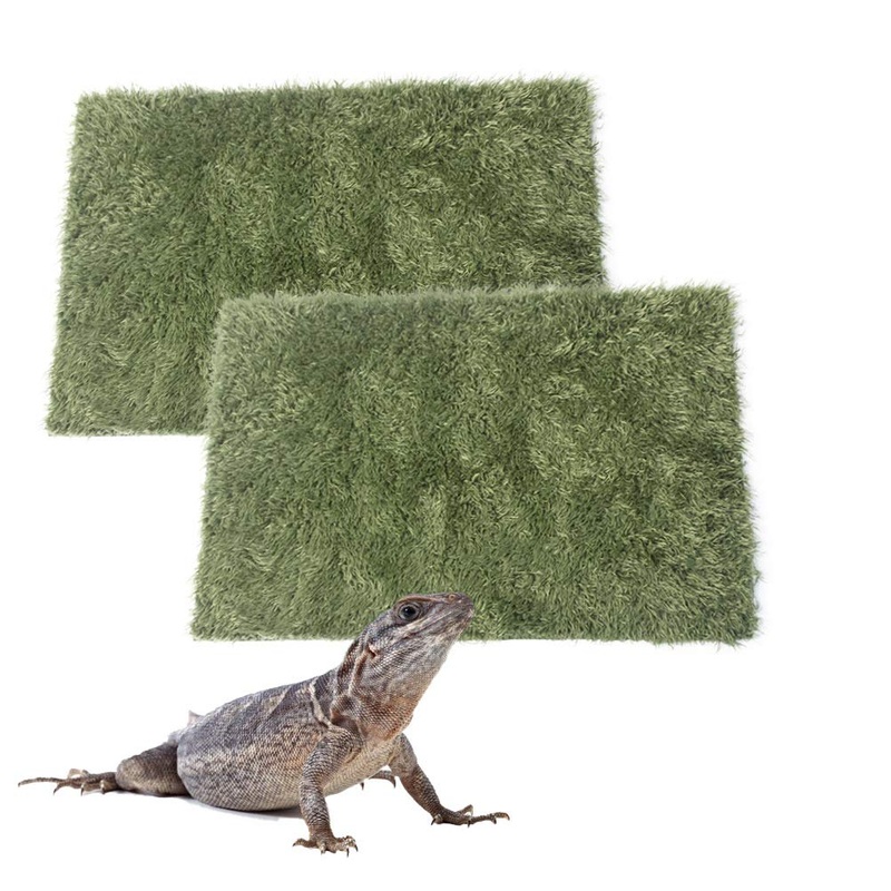 kathson 2pcs Reptile Carpet Terrarium Liner Tortoise Bedding Reptile Substrate Liner Mat Pet Cage Mats Supplies for Lizard Snake Bearded Dragon Gecko Chameleon Turtle Iguana (11.81 X 7.87 in) 2PCSM11.81 X 7.87 in