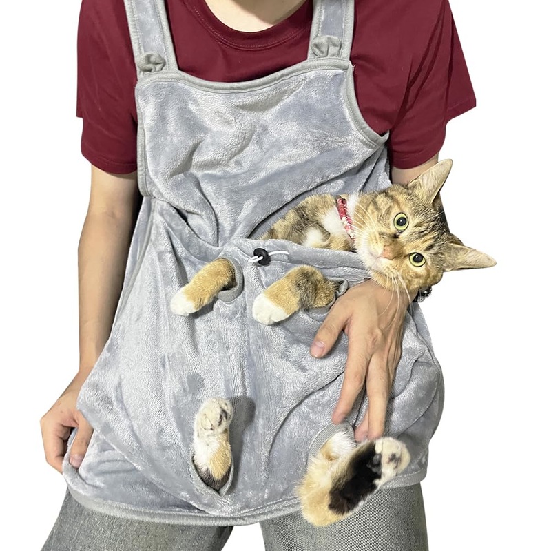 La La Pet Adjustable Cat Apron Carrier with Holes Pet Carrier Sleeping Bag Pet Carrier Sling Cat Carrier Bag Cat Carrier Pouch for Small Sized Animals