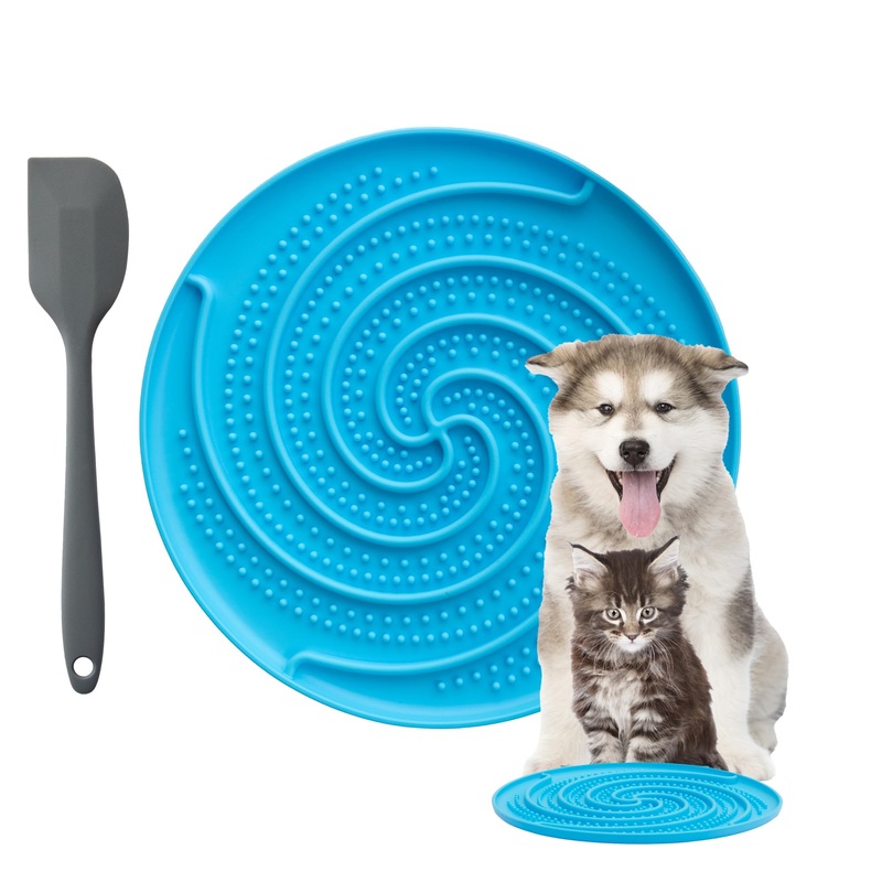 Large Lick Mat for Dogs and Cats with Big Suction Cups – Peanut Butter Silicone Dog Lick Mat – Dog Enrichment Toys for Anxiety Relief (Sky Blue) Sky Blue
