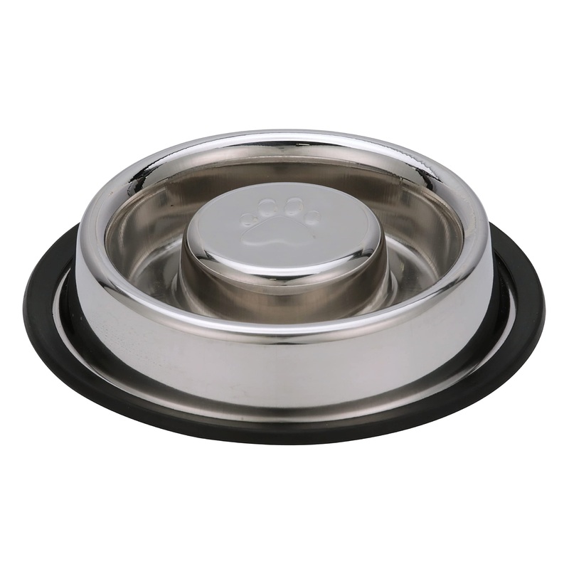 Neater Pet Brands Stainless Steel Slow Feed Bowl – Non-Tip & Non-Skid – Stops Dog Food Gulping, Bloat, Indigestion, and Rapid Eating (3/4 Cup) 3/4 Cup