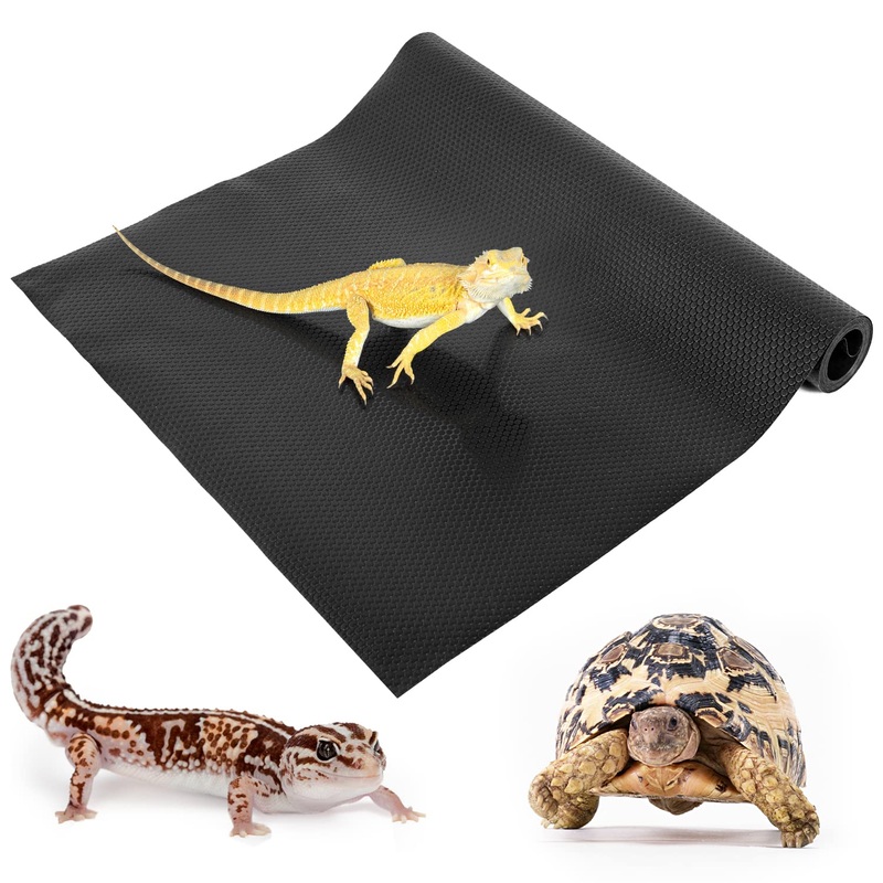 REPTIZOO Reptile Substrate Mat Terrarium Carpet, 118″ x 23.6″ Non-Adhesive Reptile Terrarium Bedding Substrate Liner, Reptile Tank Accessories for Bearded Dragon,Leopard Gecko,Lizard,Tortoise 23.6″ x 118″