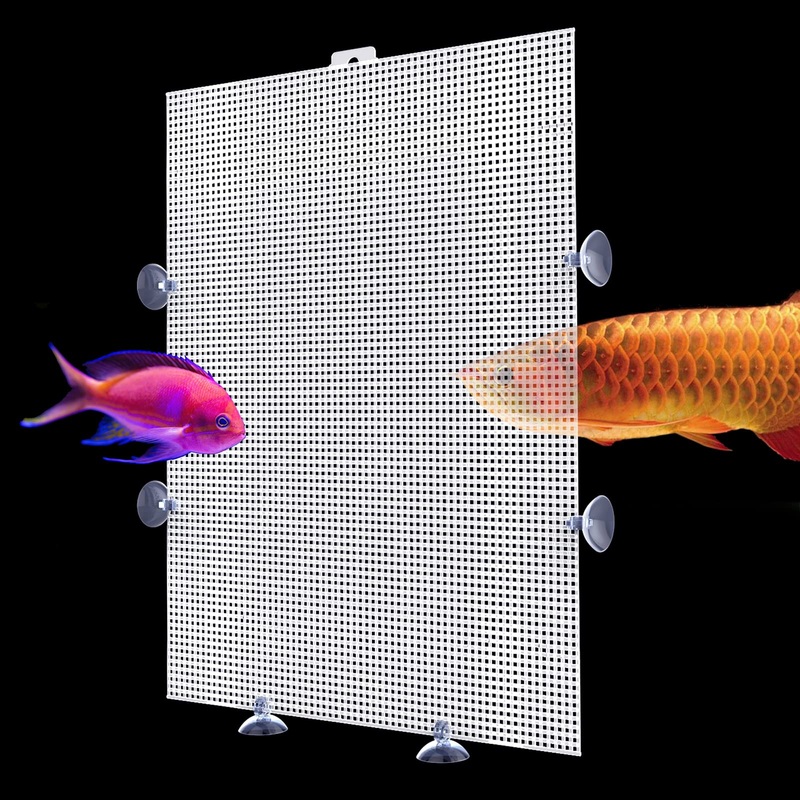 2PCS Fish Tank Divider Aquarium Dividers Fish Clear Plastic Tank Separator with Suction Cups DIY Designed Adjustable Isolation Board Reusable Partition Grid for Separating Fishes 13 x 10 Inch Small