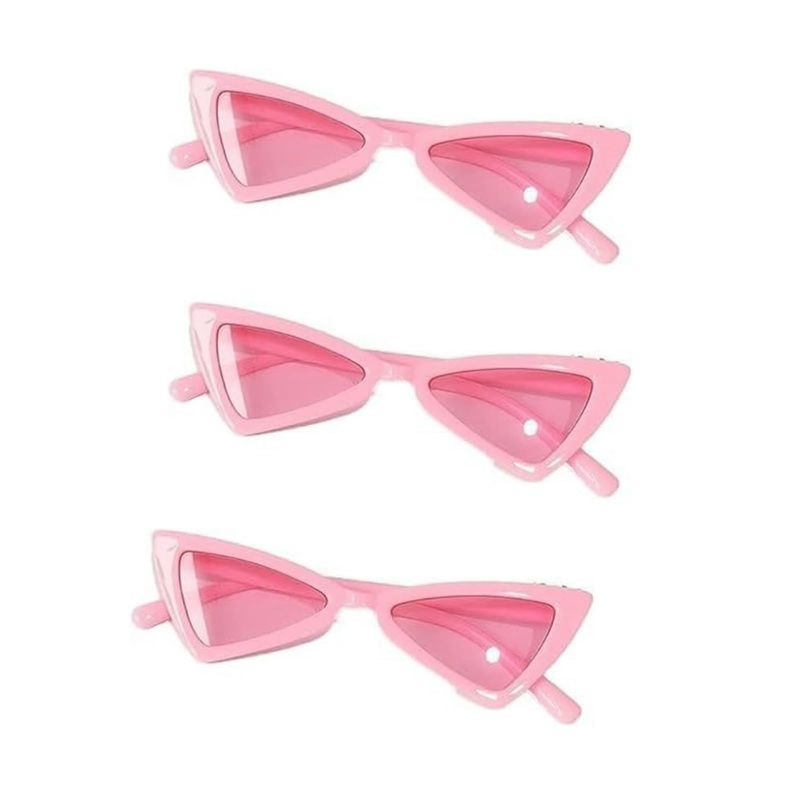 3Pcs Pink Fashion Cool Pet Decorations Cat Eye Shape Photos Props Pet Glasses Eye-wear Pet Products Dog Sunglasses Apparel and Accessories, Dog Sunglasses Small Breed