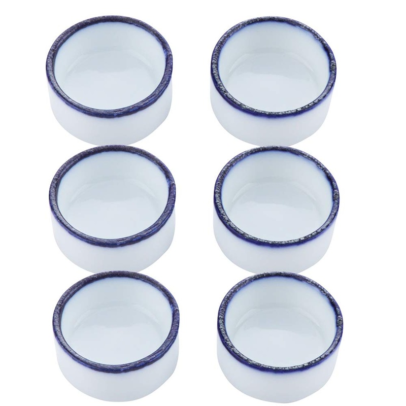 6 Pcs Spider Micro Water Bowl Mini Ceramic Dish for Spider Tarantula Millipede Tiny Reptile (Small: 0.86″ D, 0.43″ H)