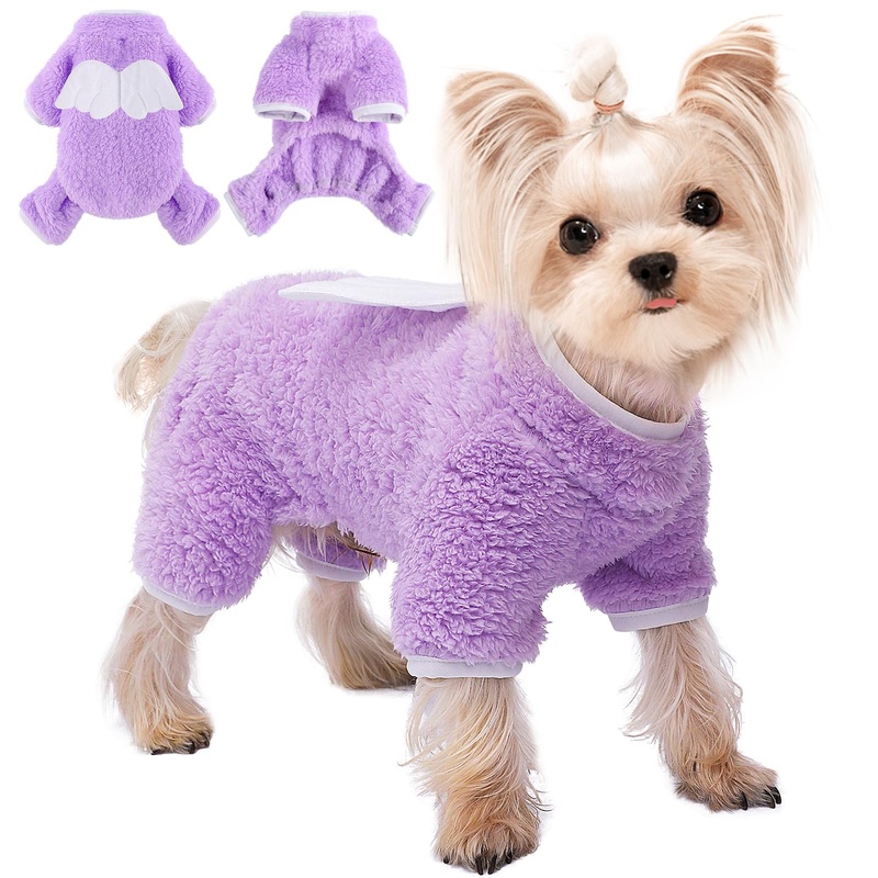 Dog Sweaters for Small Dogs Girl Boy Winter Fleece Pajamas Jumpsuits Pet Dog Clothes Cat Sweater Puppy Sweater Pjs Warm Small Dog Sweater for Chihuahua Yorkie Teacup (X-Small, Purple) X-Small Purple-1