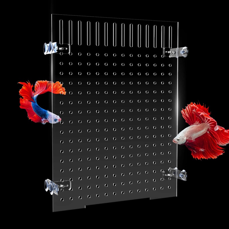 Fish Tank Divider Acrylic Aquarium Divider Kit with 8 Suction Cups Accessories Fish Separator Transparent Plate (Suction Cup Included) 11.8 * 15.7in 11.8*15.7in