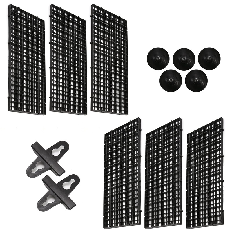 Fish Tank Divider Spliceable Fish Tank Aquarium Bottom Filter Grid Bottom Filter Plate Screen partition Grid Plate-6 * Black 30 * 15cm+8 Black Suction Cups