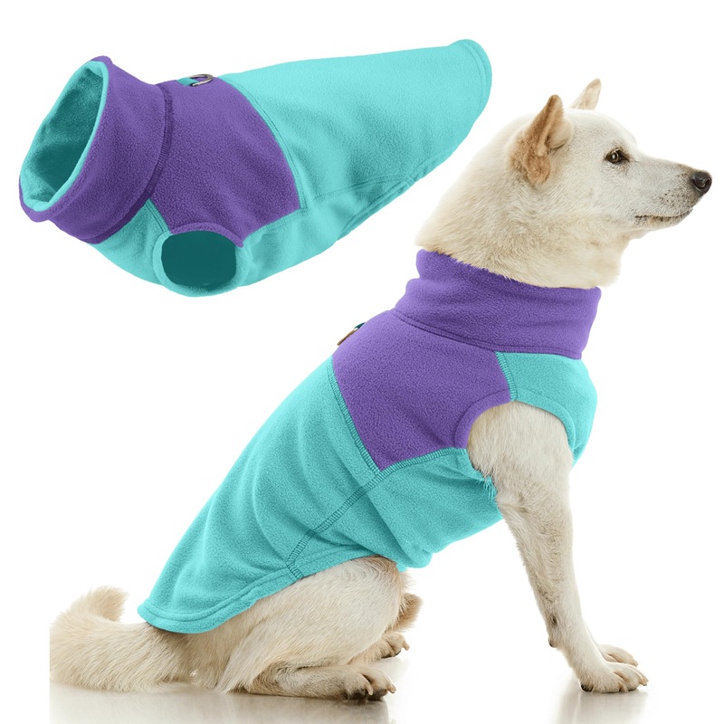 Gooby Fleece Vest Two Tone – Turquoise, X-Large – Soft Fleece Vest with Durable and Convenient Metal Leash Ring – Stylish Two Tone Dog Sweater – Dog Clothes for Small Dog and Medium Dog X-Large (Around 23-lb) Turquoise Two Tone