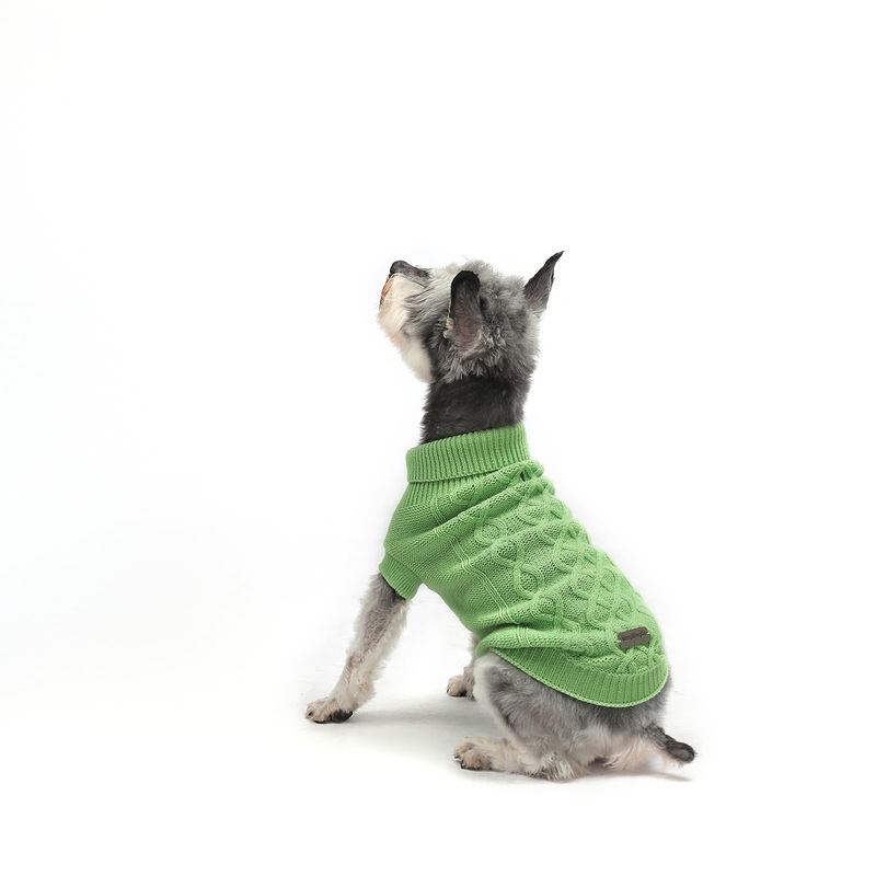 MengMengDa,Dog Pullover Sweater, Cold Weather Cable Knitwear, Warm Clothes for Chihuahua, Bulldog, Dachshund, Pug, Yorkie,Dog Outfits for Small Dogs Medium Dogs (Green XS) green X-Small