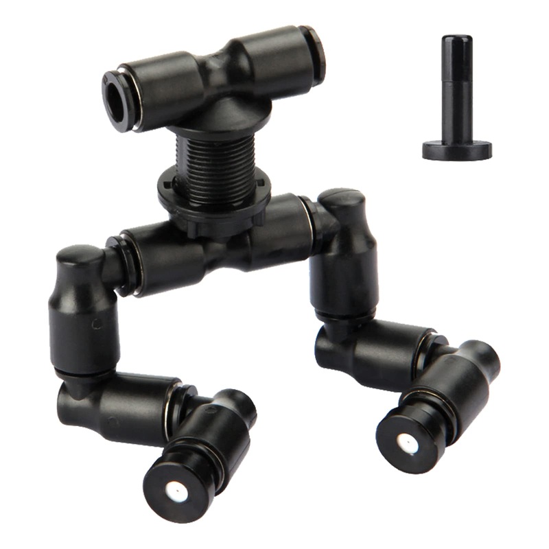 Reptile Mister Nozzles – T Double Misting AssemblyReptile Misting Nozzles 1/4”, Reptile Fogger Fine Mist Nozzles for Reptile Terrarium, Paludarium, Vivarium, Plants, Amphibians, Tank Double Nozzle Adjustable Focus