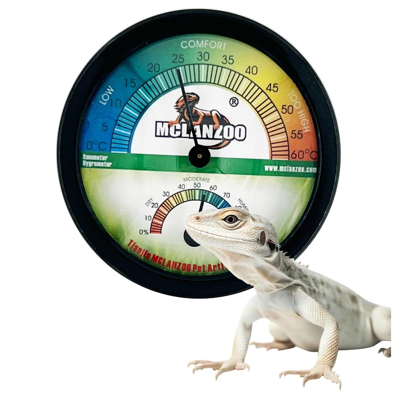 Reptile Terrarium Thermometer Hygrometer Dual Gauges 2-in-1 for Reptile Tank Snake Tank Bearded Dragon Tank Accessories No Battery Required