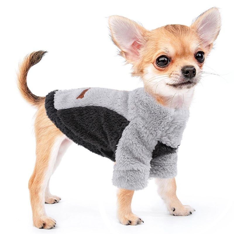 Small Dog Sweater Fleece Turtleneck Dog Clothes with Leash Hole, Winter Dog Clothes for Small Dogs Girl Boy Pet Pullover Coat, Cat Apparel Puppy Clothing, XXS, Gray XX-Small Gray1