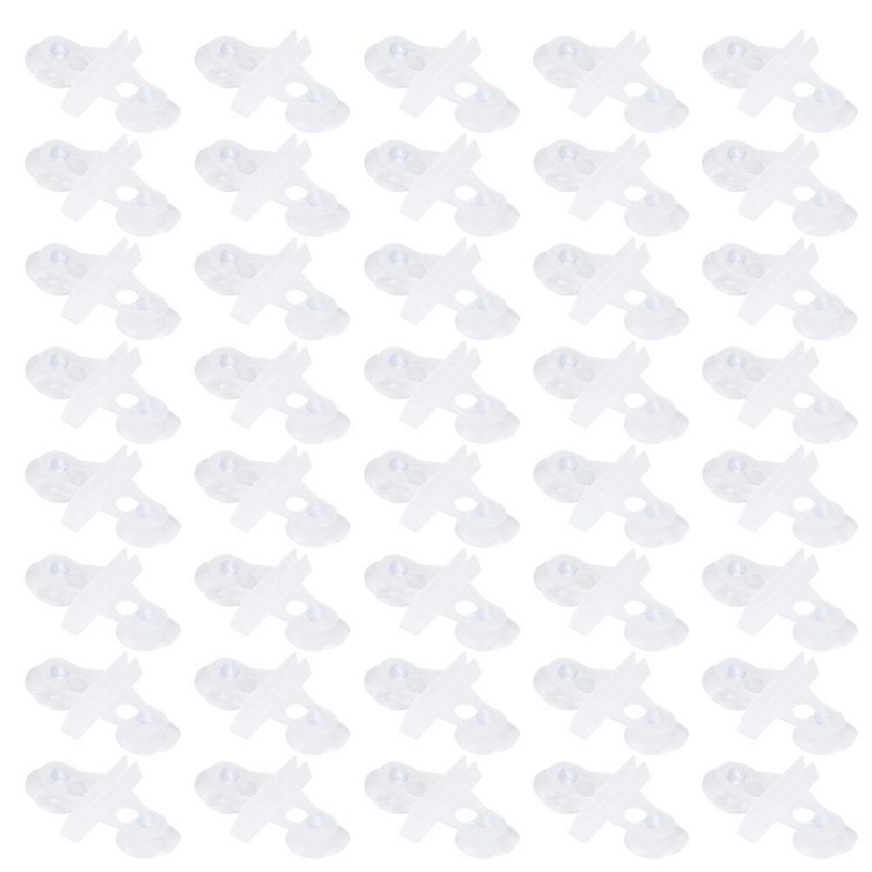 Zerodis 40 Pcs Aquarium Separation Clip, PVC Fish Tank Suction Cup Separating Board Divider Support Clip with 80 Suction Cup Fish Tank Isolation Divider (White) white