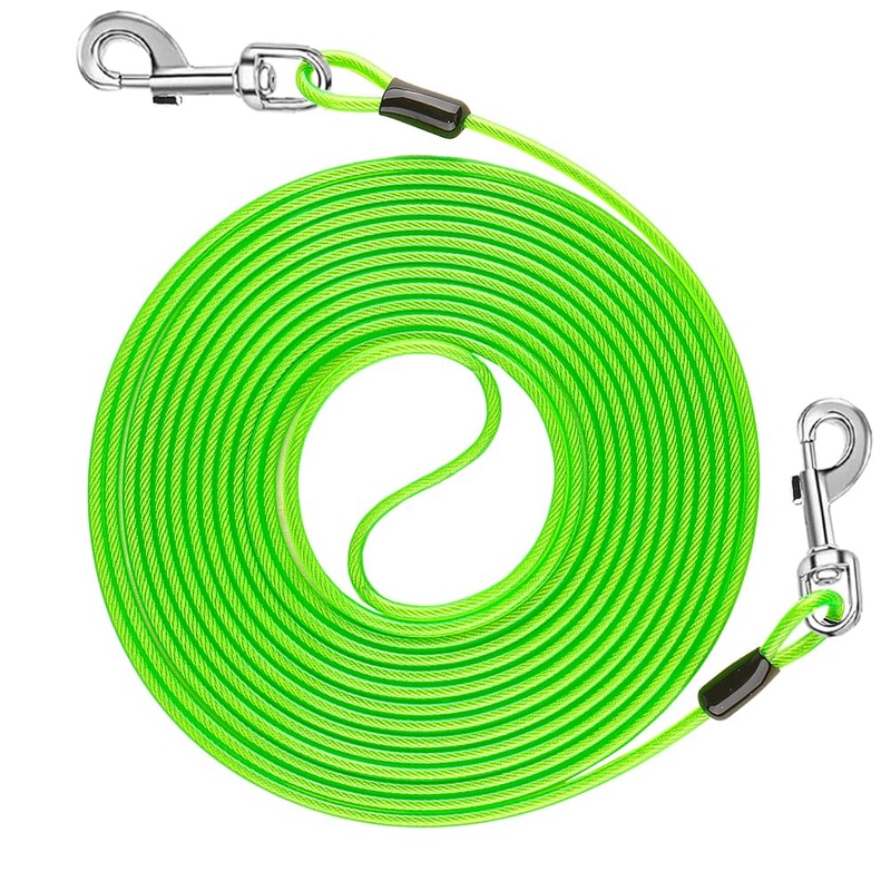 10ft Tie Out Cable for Dogs Up to 350LBS Dog Leads for Yard- and Camping No Tangle Rust Proof Training Dog Cable Can Use to Dog Chain for Yard Dogtie Out Cable Ample Length for Freedom 10FT/350LBS green