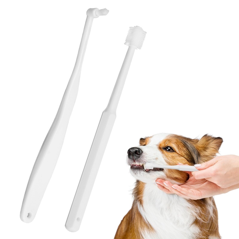 2PCS Cat Toothpaste Brush & Dog Toothbrush 360 Degree Cleaning Soft Silicone Toothbrush for Dogs, Pet Tooth Brushing, Cat Dental Toothbrush for Puppy, Kitten, Cats, Small Breed DogsWhite