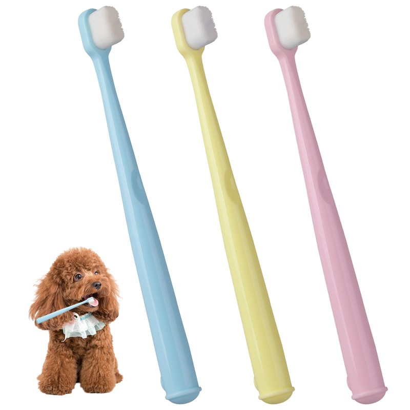 3 Pack Pet Cat Dog Toothbrush, Extra Soft Smal Dog Dental Care Toothbrush, Puppy Dental Cleaning Teeth Brushes for Small Dog Cat, Pet Deep Clean Dense Brush