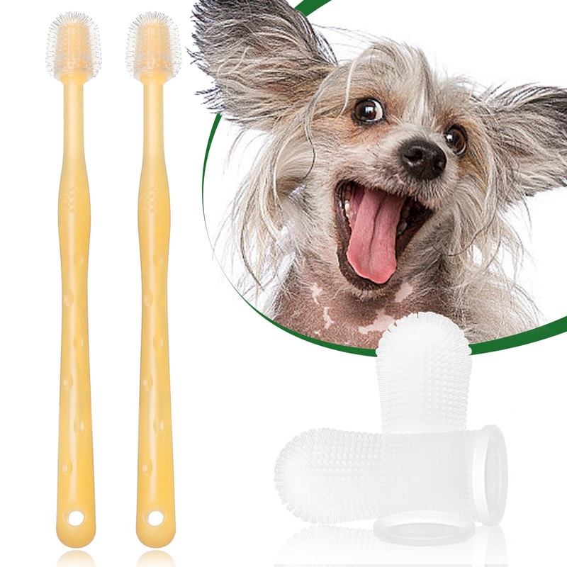 4 Pack Cat Dog Toothbrush 360  Silicone Soft Dog Cat Toothbrush 360  with Finger Toothbrushes Cat Dog Tooth Brushing Kit Canine Dental Care for Small Medium Large Breed Dogs Cats Puppy Doggie Kitten