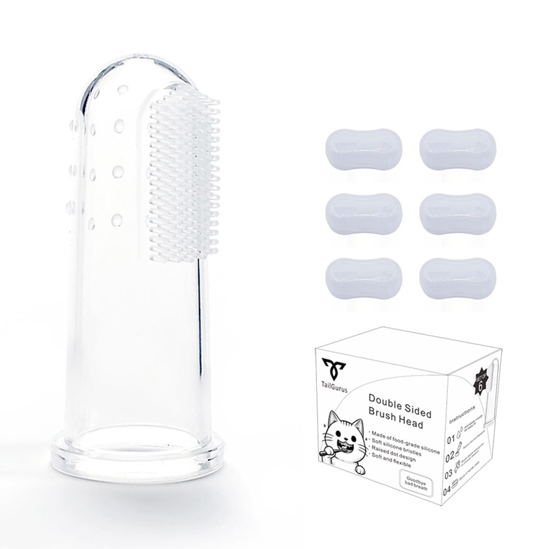 6 Units Pack Pet Finger Toothbrush for Dogs & Cats, Extra Soft Silicone Bristles Professional Dog Toothbrush & Cat Toothbrush, Easy Teeth Cleaning for Dog Dental Hygiene