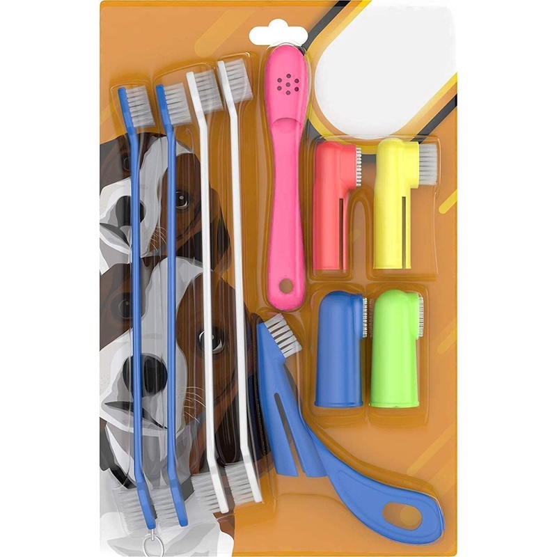 Dog Toothbrush, Cat and Dog Finger Toothbrush, Best Dog Brush Set, Puppy Tooth Brushing Kit with Bristles for Large and Small