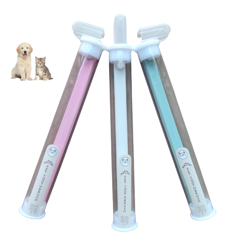 Dog Toothbrush,Cat Toothbrush,Extra Soft Brush Wires,Pet Toothbrush Toothbrush for Dogs& Cats,Teeth Cleaning,Dental Care,Brushing Kit,3 Pack Kit (White/Green/Pink)