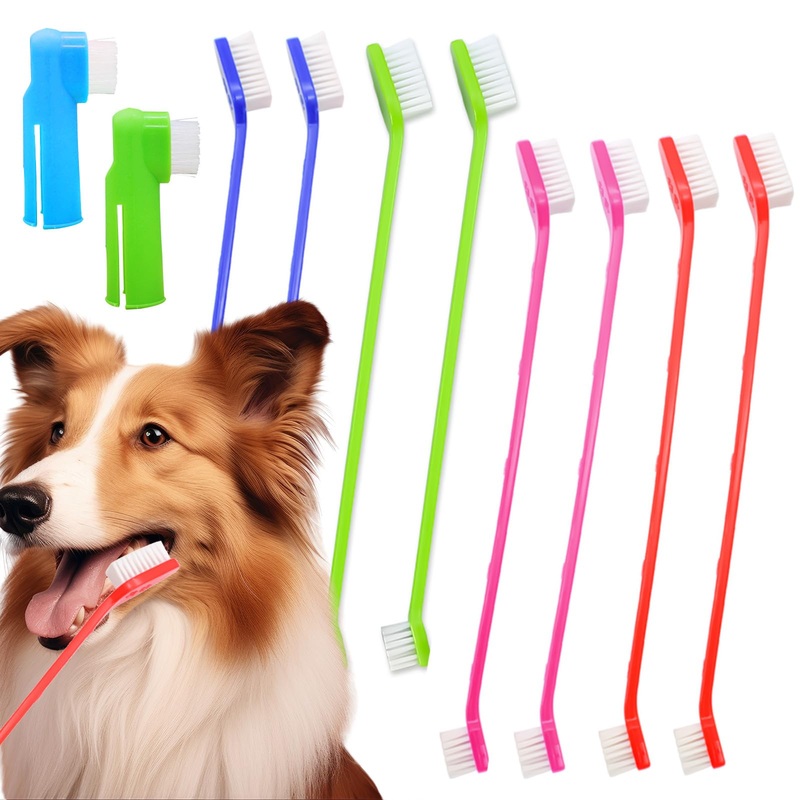 Dual Headed Dog Tooth Brush of 12pcs,Dog Toothbrush Finger,Toothbrush for Dogs Dental Care,Pet Toothbrush for Small to Large Dogs, Cats, and Most Pets, Teeth Brush in Bulk