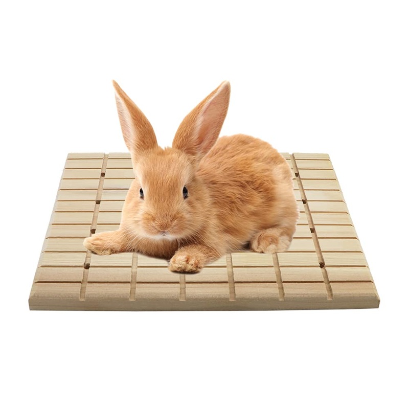 Rabbit Scratch Board Claws and Teeth Care Wooden Chew Toys Bunny Chinchilla Guinea Pig Rabbit Antiskid Edible Natural Wood Pad A 10.63×7.87 inch