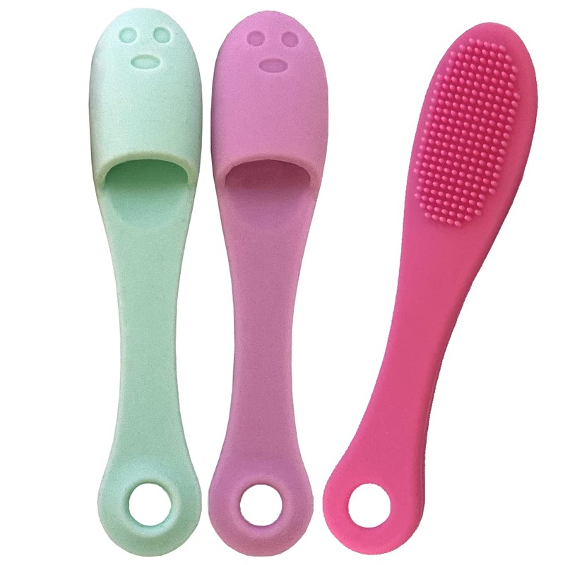 Silicone Dog Toothbrush, Ergonomic Dog Tooth Brush with Improved Design, Cat Finger Toothbrush for Pet Dental Care, Finger Brushes Suitable for Small Breeds, Puppies and Cats (Pack of 3)