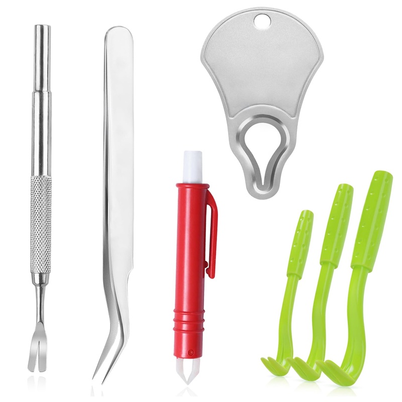 Tick Removal Tool for Dogs, Stainless Steel Tick Tweezers Remover Tick Key Remover Tool Kit, 4 Pack Quick & Safe Tick Twister Remover for Dogs Cats Human