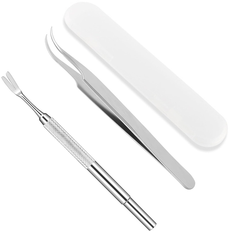 Yogini Stainless Steel Tick Remover Kit,Tick Tweezers, Tick Fork and Portable Storage Case,Tick Repellent for Humans and Pets