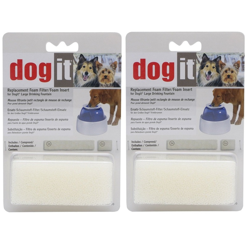 (4 Pack) Dogit Replacement Foam Insert for Fresh & Clear Large Dog Fountain (2 Packages with 2 Filters per Package)
