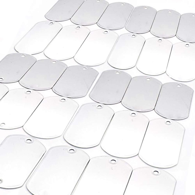 BELMAKS Military Dog Tags Shiny Polished – Stainless Steel Rolled Edge Backing Blank Dog Tags 100 PCS 100pcs 1.125 x 2