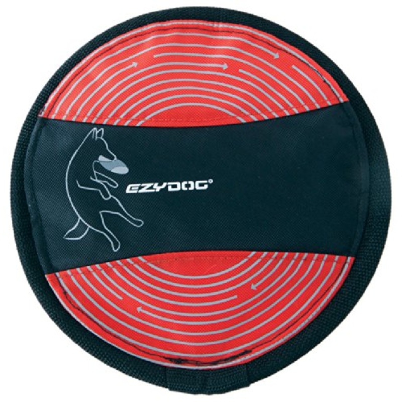 EzyDog Fido Flyer Dog Disc Frisbee Toy – Heavy Duty Nylon-Reinforced Webbing for Durability – Lightweight and Perfect for Fetching, Running and Exercise – Designed for Small, Medium and Large Dogs