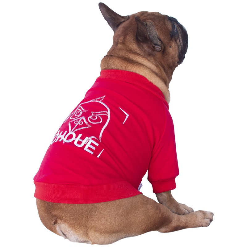 iChoue Embroidery Cotton Dog Sweatshirt Clothes Large (Pack of 1) Red