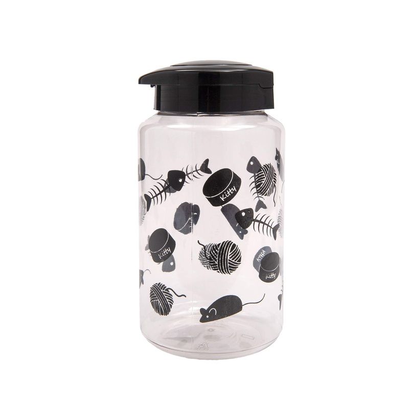 JMFinger Lixit Animal Care Cat Treat and Food Storage Jars (128oz), Black (30-9128-010)