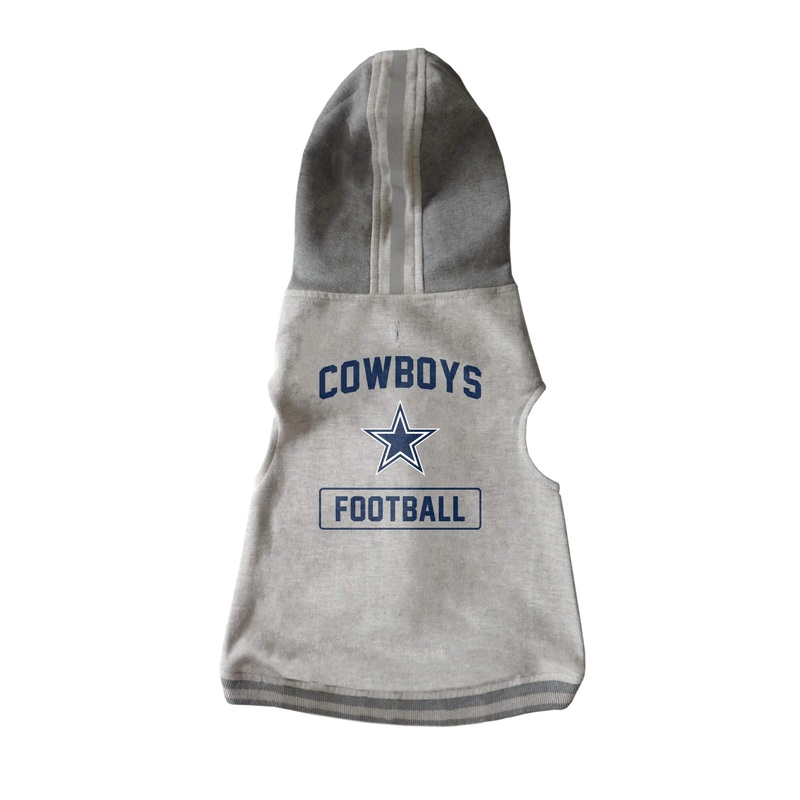 Littlearth NFL Unisex Pet Hooded Crewneck Dallas Cowboys X-Large Gray