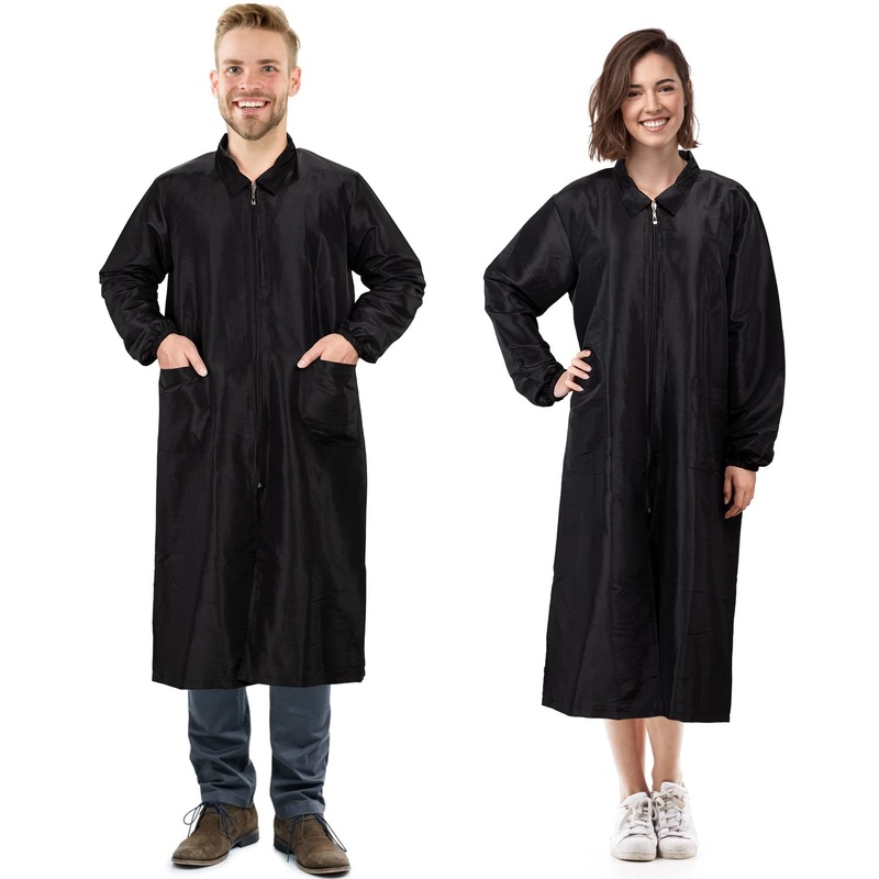 Noverlife Long Length Pet Grooming Workwear with Pockets, Lightweight Anti Static Hairdresser Smock Barber Jacket X-large Long Sleeves