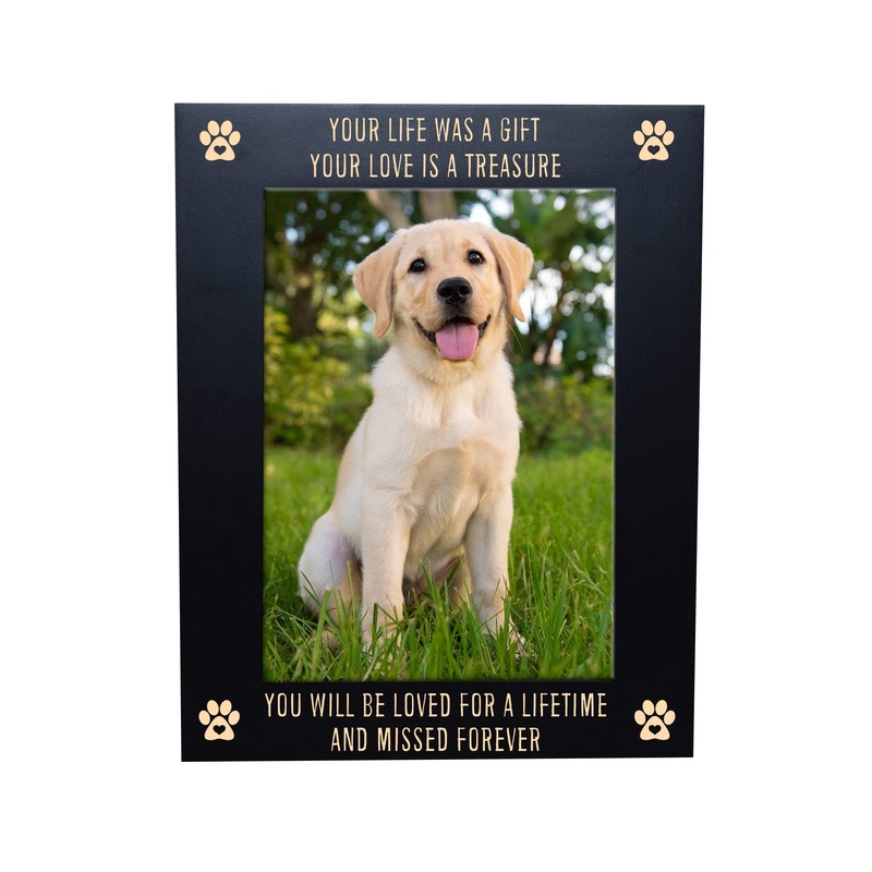 Pet Memorial Engraved Photo Frame, Pet Loss Gifts, Cat Loss Gift, Dog Loss Gift, Pet Bereavement Gift, Pet Sympathy Gift, Pet Loss Frame, Your Life Was a Gift, Your Love is a Treasure Life was a gift – 5×7 – Portrait