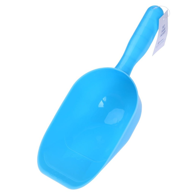 Sroute Pet Food Scoop; 1-Cup, Lines 1/2 Cup 1 Cup, Volumes 100ml 200ml, Dog Puppy Cat Rabbit Plastic Pet Food Scoop,Four Colors Available Blue