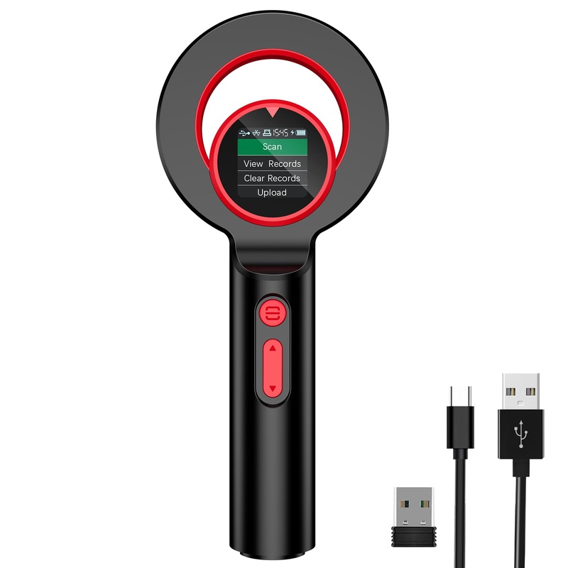 Symcode Pet Microchip Scanner, ISO11784/85/FDX-B/EMID (2.4GHz Wireless+Bluetooth+USB) All in one 1.44 TFT Screen Display 240 Data Storage Upload to PC Microchip Scanner Reader for Dog/Pet/Cat/Animal 2D