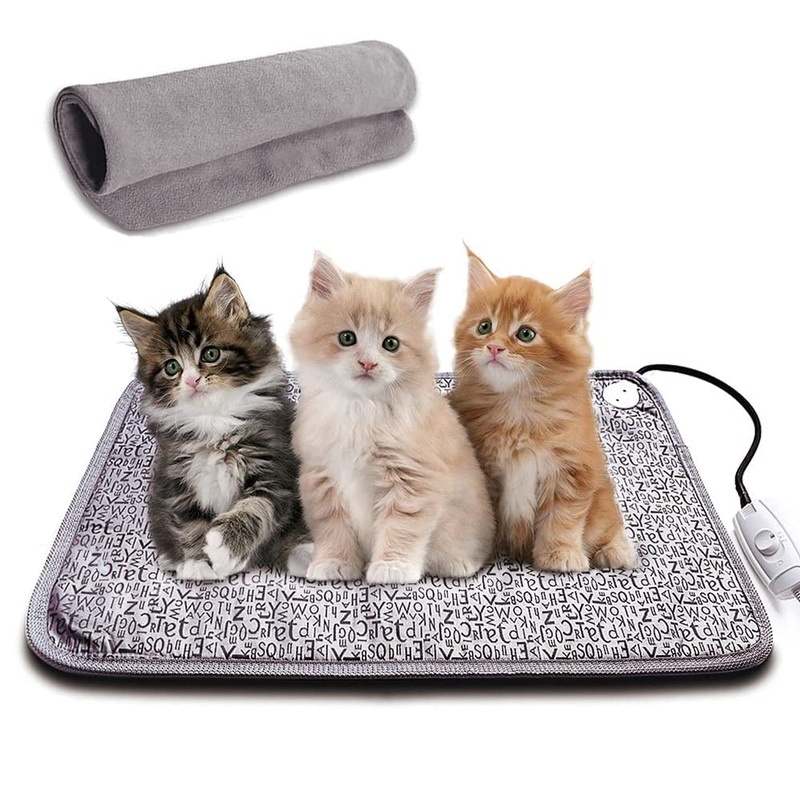 WOWOHA Pet Heating Pad Cat Warming Pad Electric Heating Pad for Puppy (18″ * 18″)
