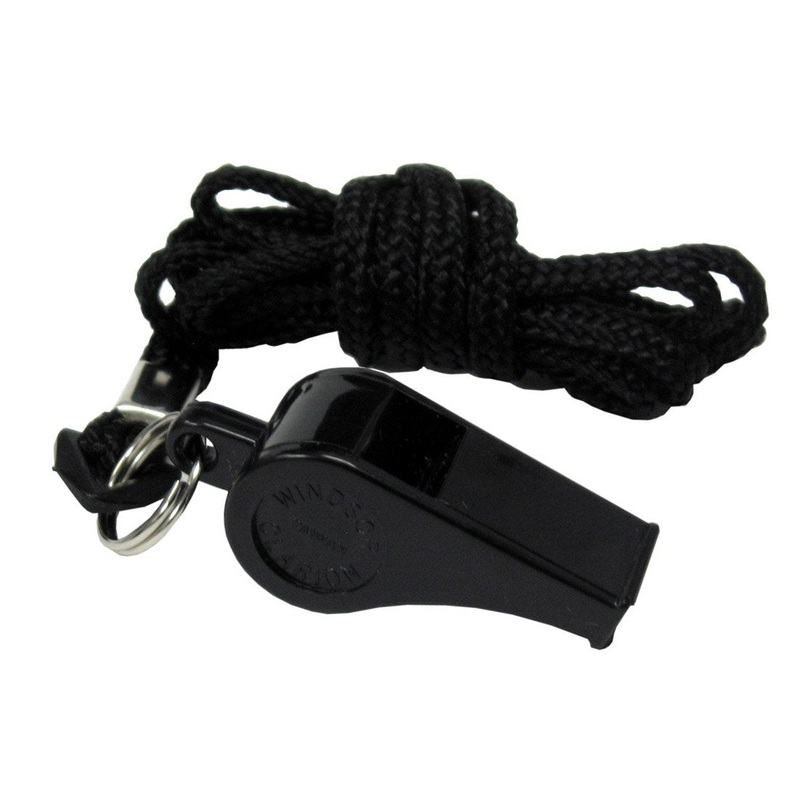 D.T. Systems Super-Pro Black Dog Training Whistle and Black Nylon Lanyard (80034)