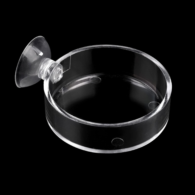 Dannisly Aquarium Glass Feeder Dish Shrimp Feeding Dish Clear-Round