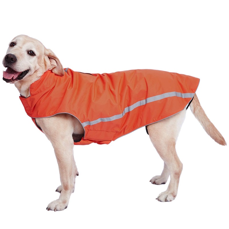 Dog Winter Jacket – Cozy Reflective Waterproof Dog Winter Coat Windproof Warm Winter Dog Jacket Comfortable Dog Apparel for Cold Weather Unique Stylish for Large Dogs 4XL(Back Length 23″) Orange