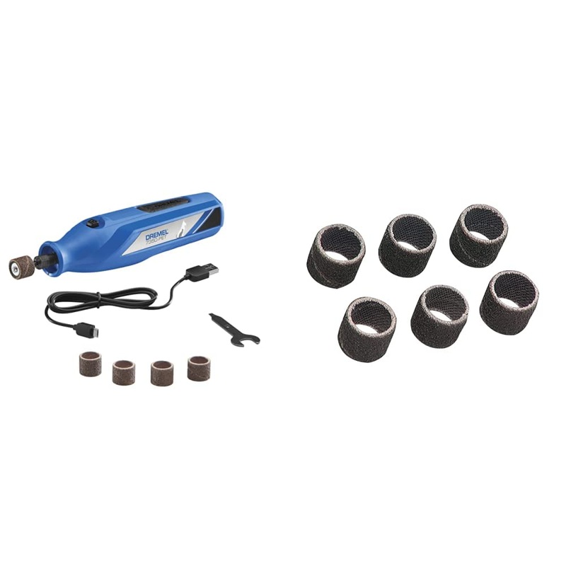 Dremel 7350-PET 4V Pet & Dog Nail Grinder, Professional Pet Grooming Kit – Works on Large, Medium, Small Dogs & Cats & 408 1/2-Inch Sander Bands, Coarse, 6 Pack, Purple New Model Tool + Sander Bands