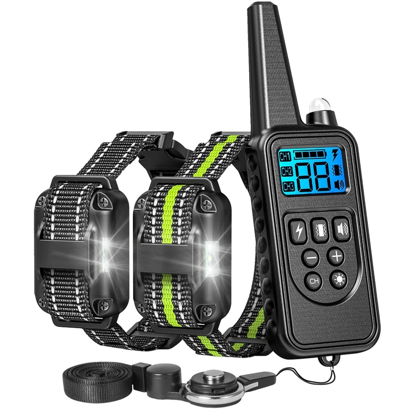FunniPets Dog Training Collar 2600ft Range Dog Shock Collar with Remote Waterproof Electronic Dog Collar for Small Medium and Large Dogs with 4 Training Modes Light Static Shock Vibration Beep